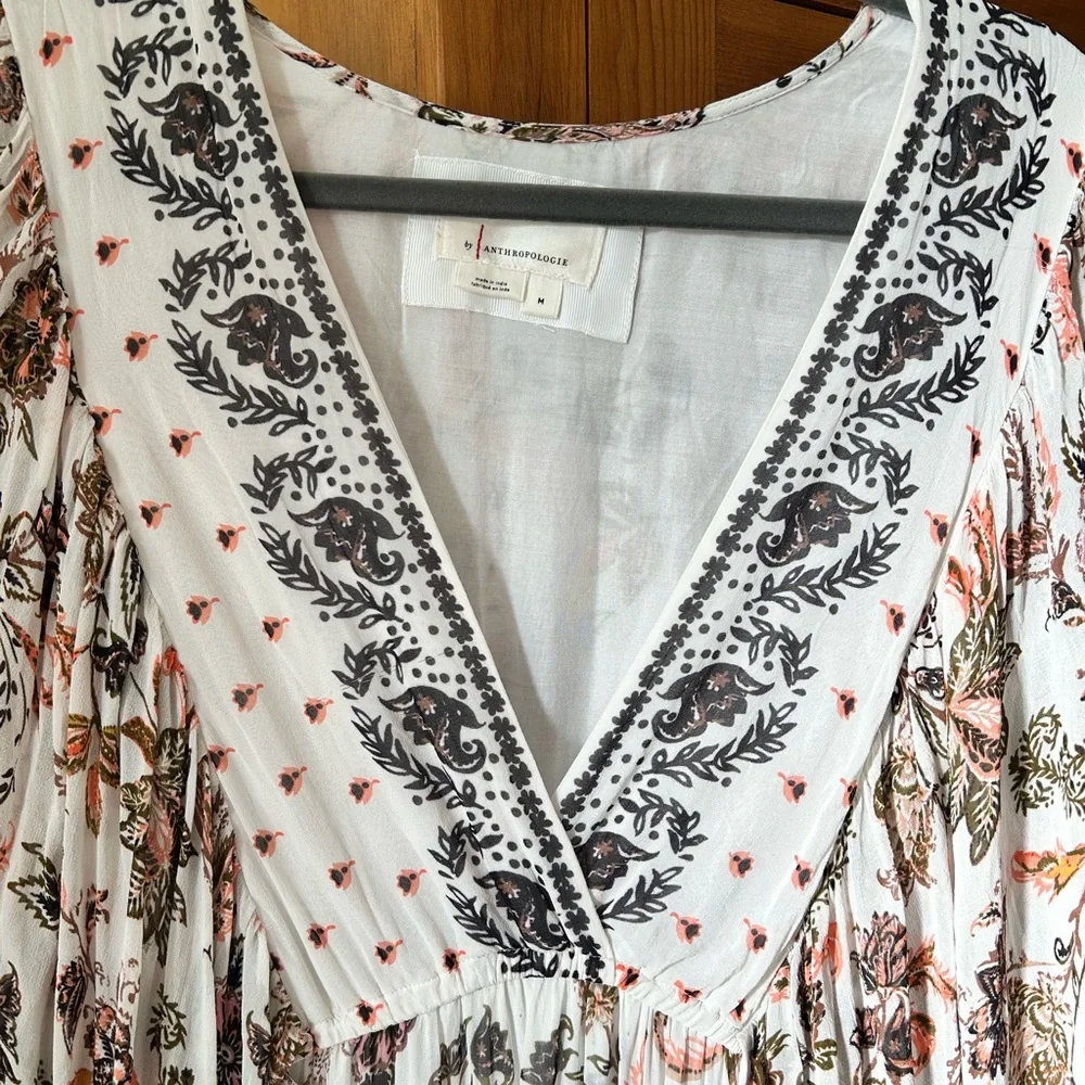 Floral Bohemian Maxi Dress - Cream and Brown - Picture 8 of 8